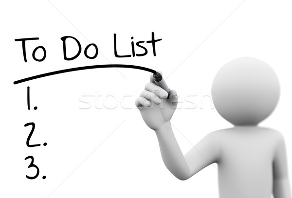 3d person writing to do list on transparent screen Stock photo © nasirkhan