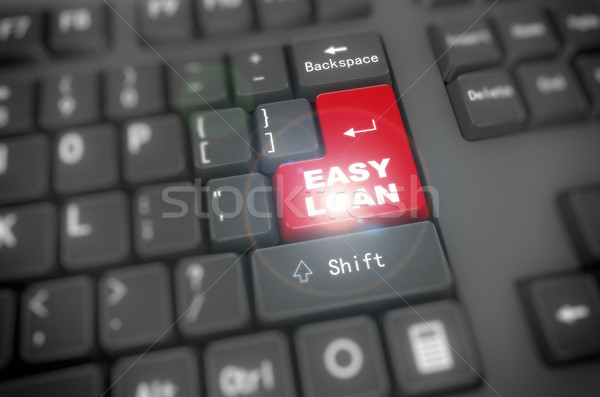 Stock foto: 3D · Tastatur · einfach · Darlehen · Rendering · schwarz