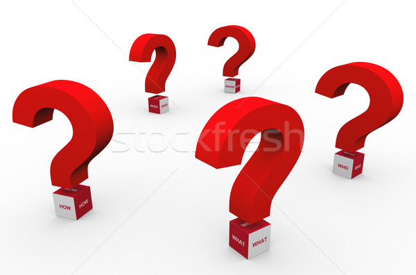 3D signos de interrogación palabras 3d Internet cubo Foto stock © nasirkhan