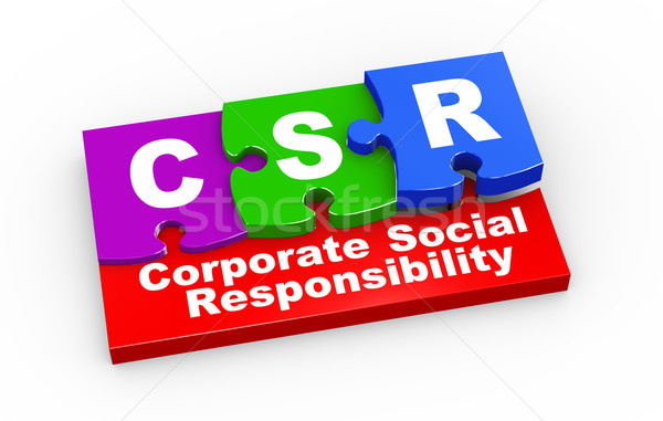 3d csr puzzle pieces illustration Stock photo © nasirkhan