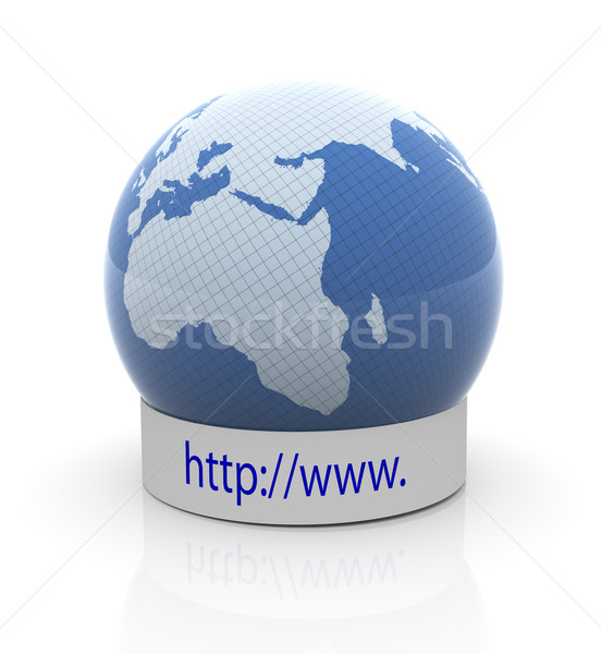 Mondial web rendu 3d monde internet design Photo stock © nasirkhan