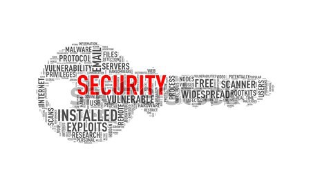 Stock photo: Key shape wordcloud tag firewall