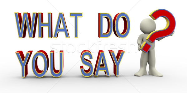 Hombre 3d qué 3d persona signo de interrogación Foto stock © nasirkhan