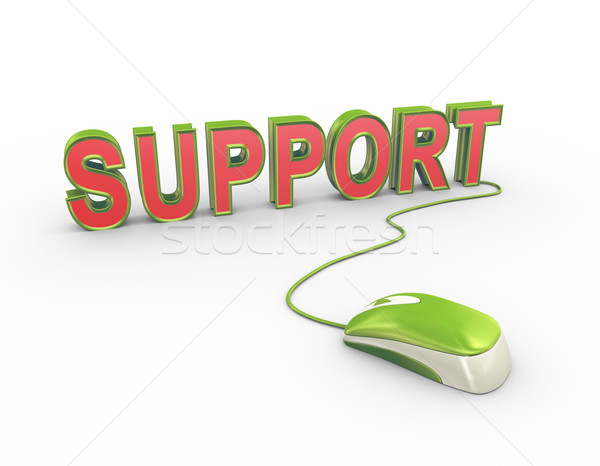 3d mouse attached to word text support Stock photo © nasirkhan
