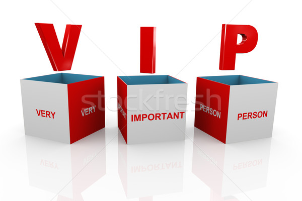 3d box of vip - very important person Stock photo © nasirkhan