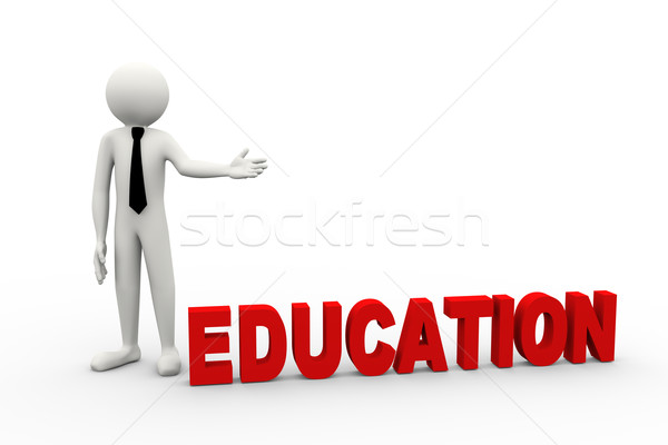 3d businessman with word education Stock photo © nasirkhan