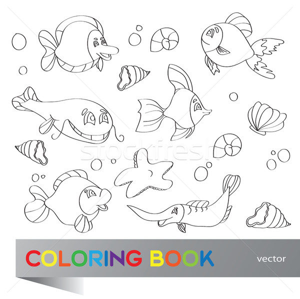 Coloring book - marine life Stock photo © Natali_Brill
