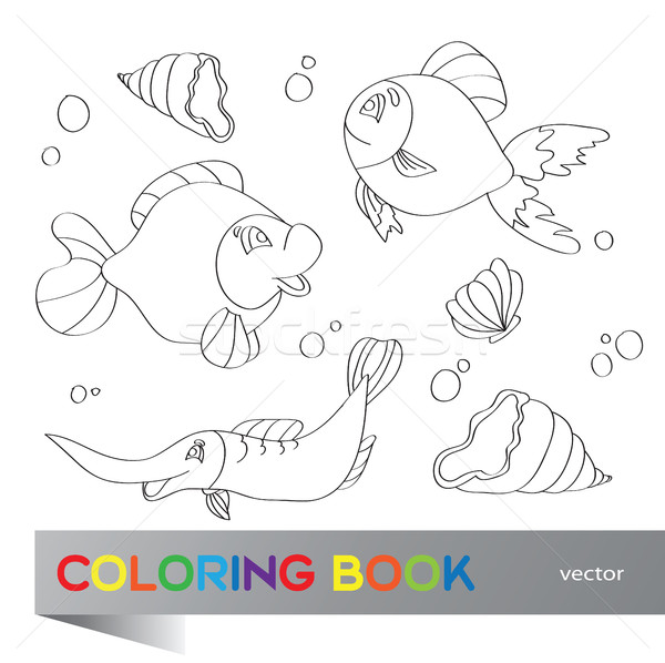 Coloring book - marine life Stock photo © Natali_Brill