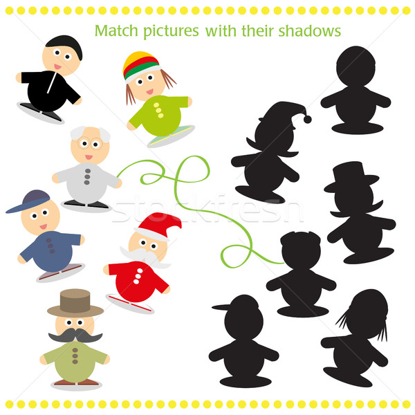Karikatur finden Schatten pädagogisch Aktivität Spiel Stock foto © Natali_Brill