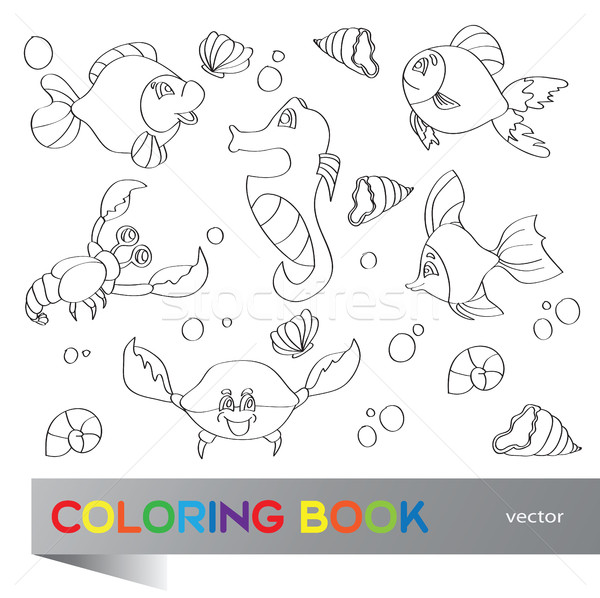 Coloring book - marine life Stock photo © Natali_Brill