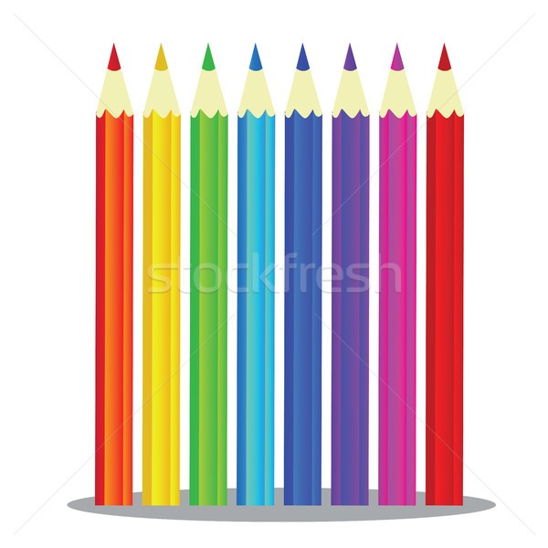 Set of Coloured pencils -  Illustration on white background Stock photo © Natali_Brill