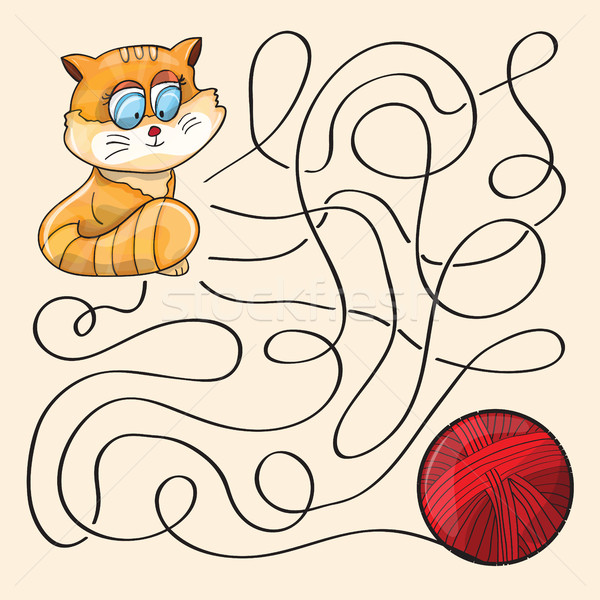 子猫 ウール ボール 迷路 ゲーム 子供 ストックフォト © Natali_Brill