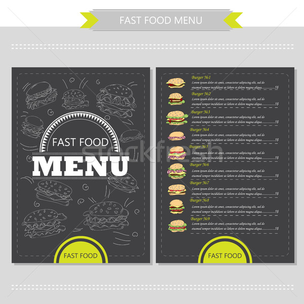 Stockfoto: Vector · illustratie · fast · food · restaurant · menu