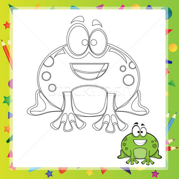 illustration of Cartoon frog Stock photo © Natali_Brill