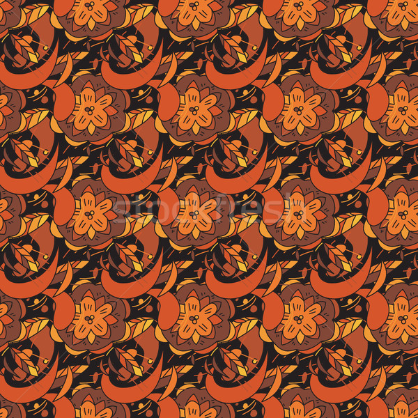seamless pattern in traditional russian khokhloma style Stock photo © Natali_Brill