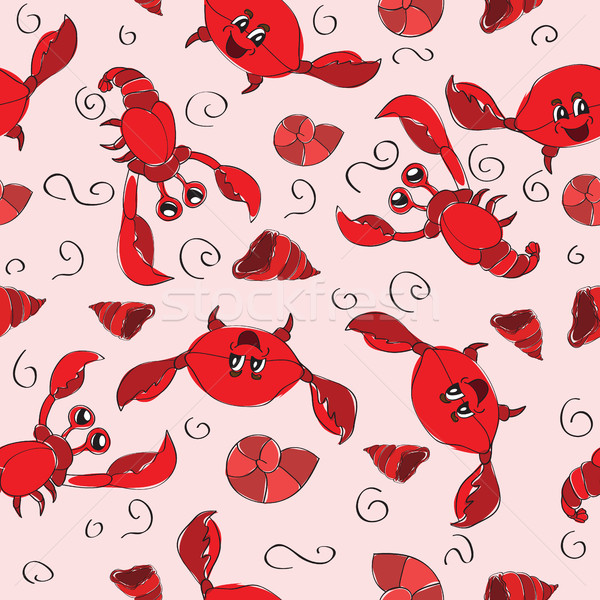seamless background with  crab and crayfish Stock photo © Natali_Brill