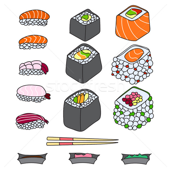 Various different types of sushi Stock photo © Natali_Brill