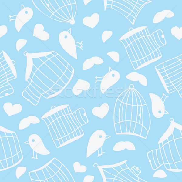 Stock photo: Birds and bird cages