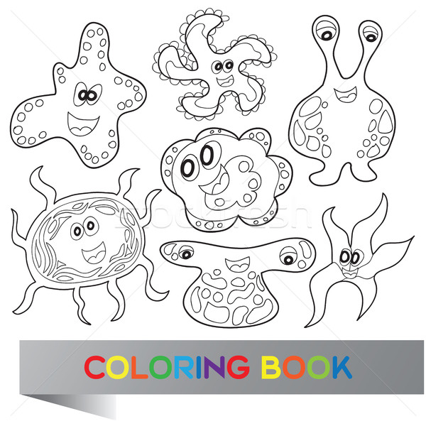 Cartoon cute drôle vecteur livre de coloriage [[stock_photo]] © Natali_Brill