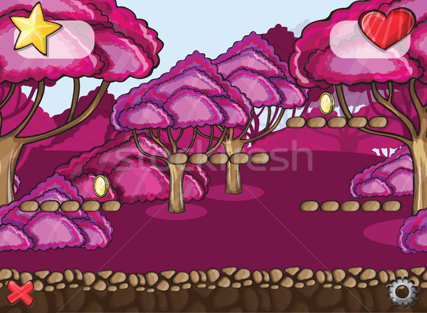 Seamless cartoon forest landscape Stock photo © Natali_Brill