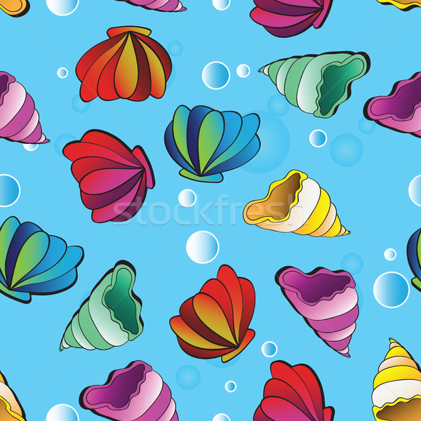 vector seamless background with sea shells Stock photo © Natali_Brill