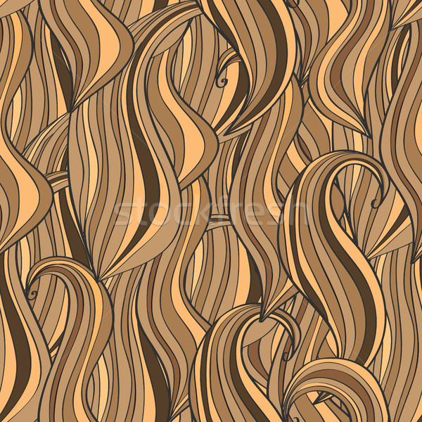 Seamless wave hand-drawn pattern, brown waves background  Stock photo © Natali_Brill