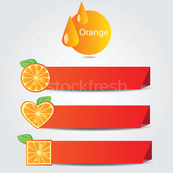 Oranje vruchten ingesteld banners voedsel natuur Stockfoto © Natali_Brill