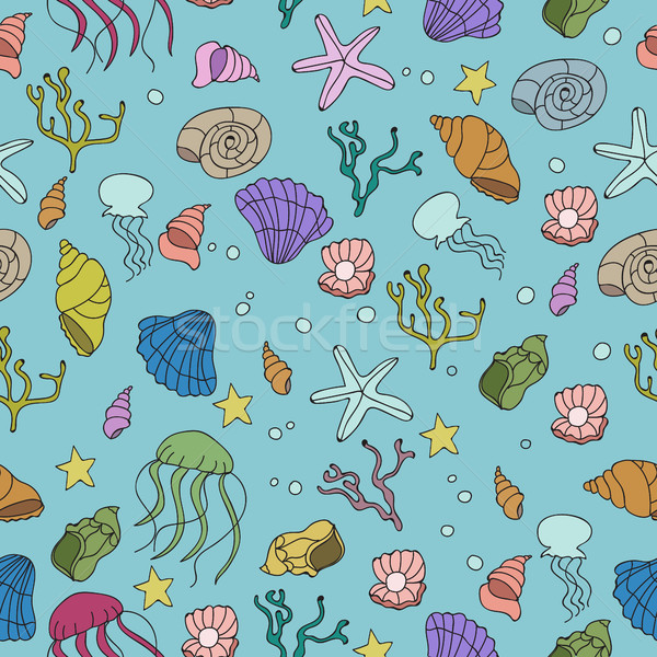 Seamless pattern with colorful sea creatures Stock photo © Natali_Brill