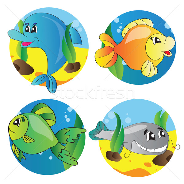 Vector set of images the marine life Stock photo © Natali_Brill