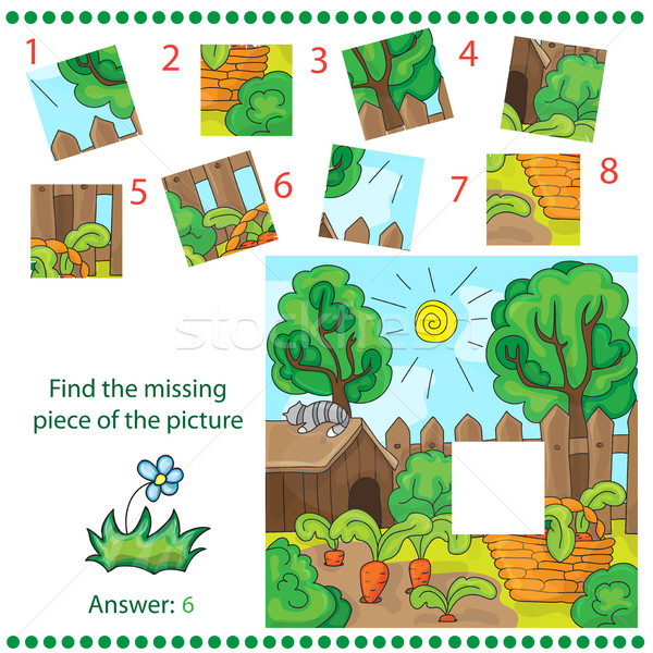 Jigsaw puzzle game with farm garden Stock photo © Natali_Brill