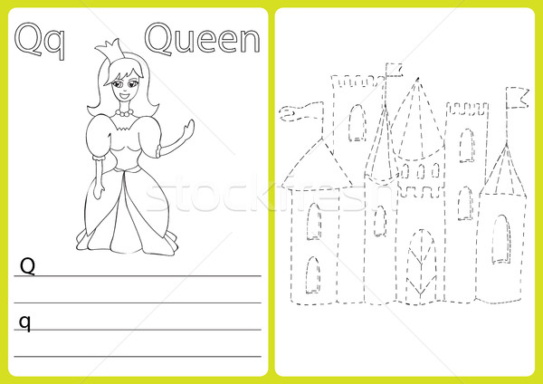 Alphabet A-Z - puzzle Worksheet, Exercises for kids - Coloring book Stock photo © Natali_Brill