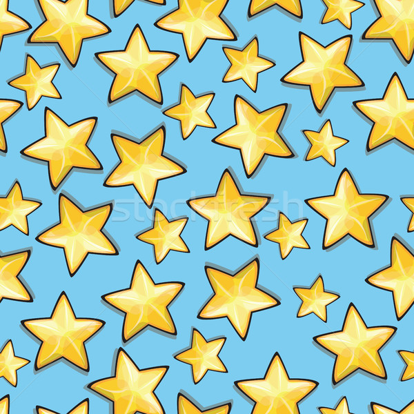 Cartoon sterren Blauw naadloos abstract Stockfoto © Natali_Brill