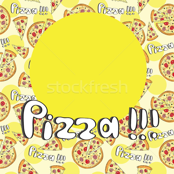 Doodle style pizza  seamless cover fore menu Stock photo © Natali_Brill