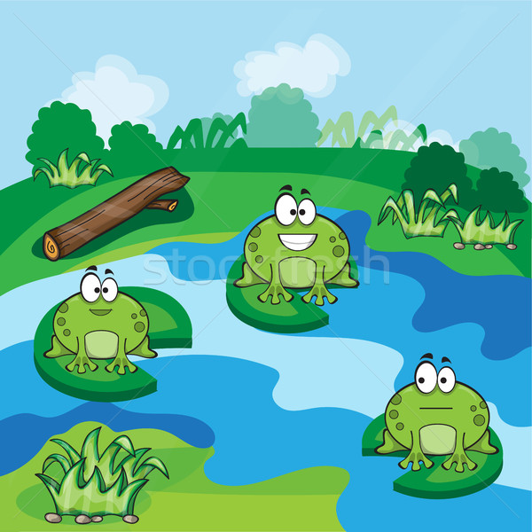 Little frogs in the pond Stock photo © Natali_Brill