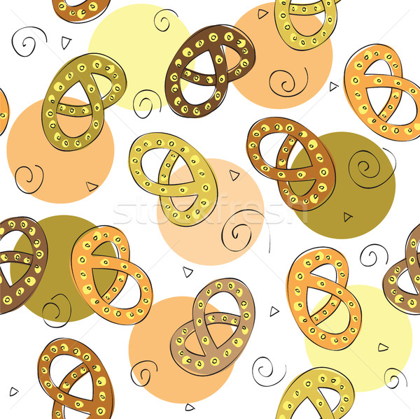 hand drawn pretzel - Seamless pattern Stock photo © Natali_Brill