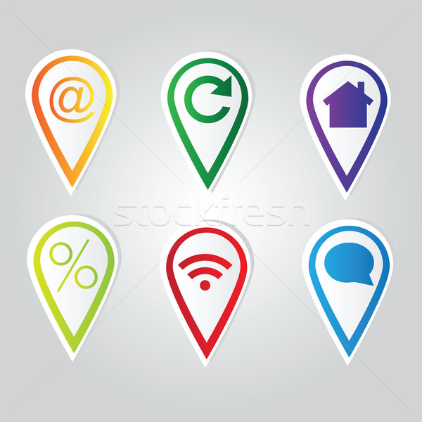 Set hellen Karte Vektor Symbole Internet Stock foto © Natali_Brill