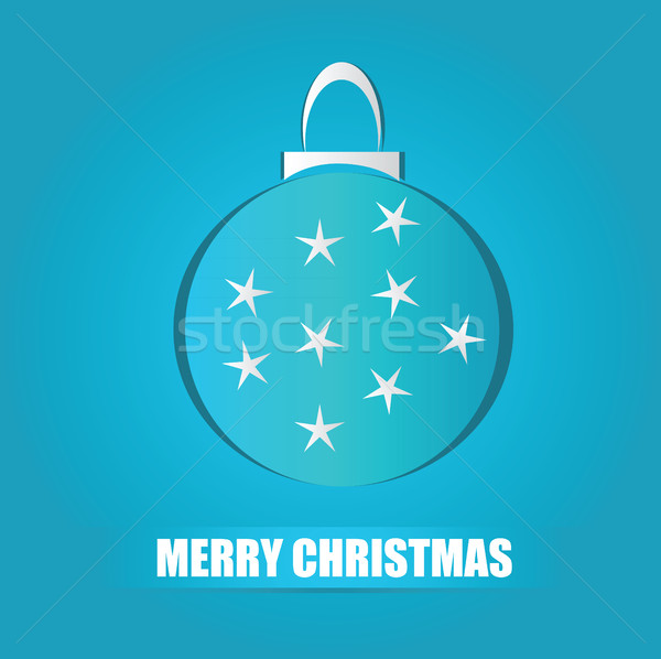 Stock photo: blue christmas card