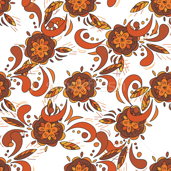 seamless pattern in traditional russian khokhloma style Stock photo © Natali_Brill