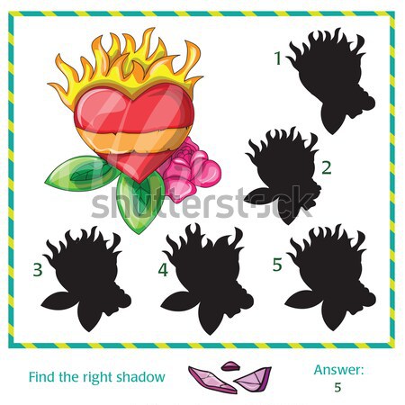 Spiel Schatten Bildung Puzzle Kinder Lernen Stock foto © Natali_Brill