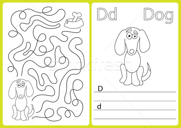 Alphabet A-Z - puzzle Worksheet, Exercises for kids - Coloring book Stock photo © Natali_Brill