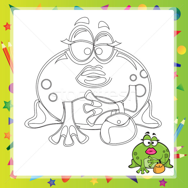 illustration of Cartoon frog Stock photo © Natali_Brill