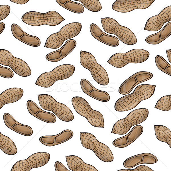 ベクトル シームレス ピーナッツ 食品 パターン 印刷 ストックフォト © Natali_Brill