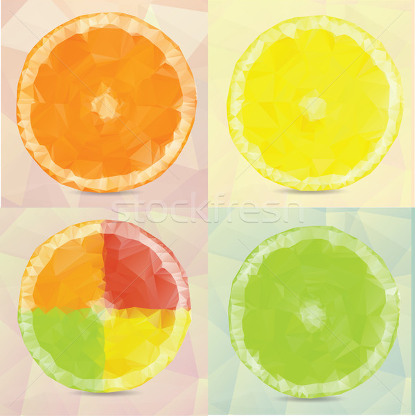 Polygonal fruit  Vector  Stock photo © Natali_Brill