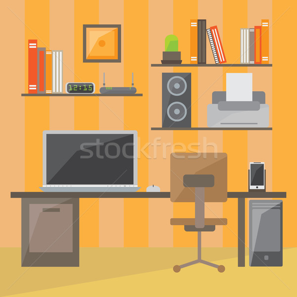 Stockfoto: Moderne · kantoor · interieur · ontwerp · kamer · ruimte