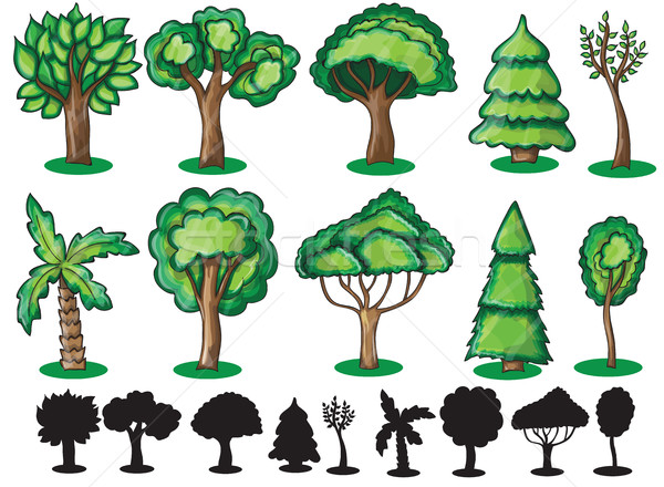 Trees and Silhoutte of trees  Stock photo © Natali_Brill