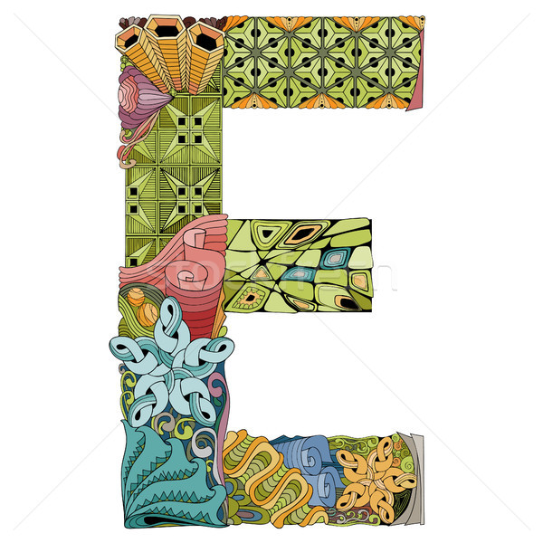 Letter E zentangle. Vector decorative object Stock photo © Natalia_1947