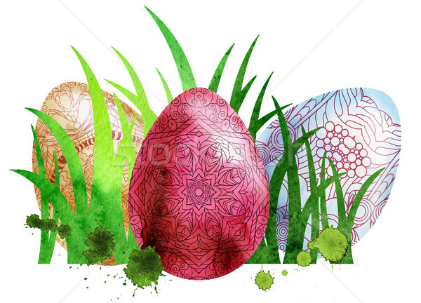 Watercolor Easter colored eggs. Stock photo © Natalia_1947