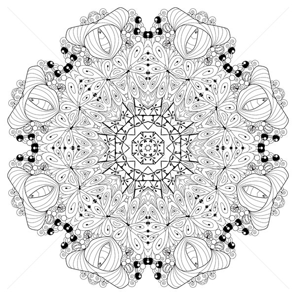 Hand drawn zentangle mandala for coloring page. Stock photo © Natalia_1947