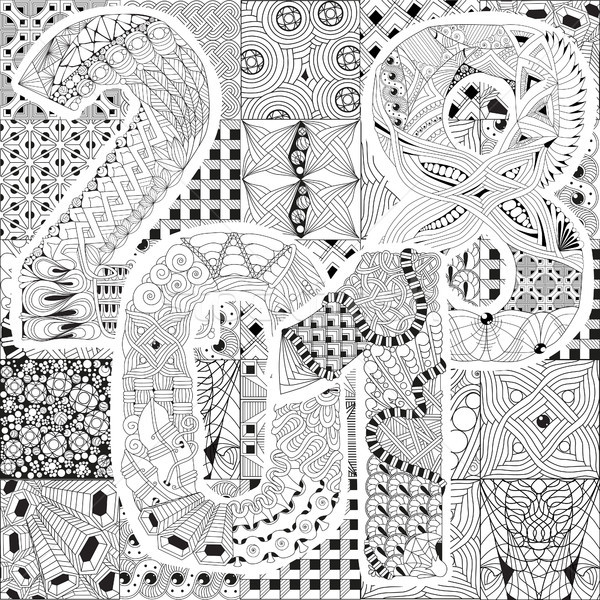 Hand drawn zentangle background for coloring page. Number 2018 Stock photo © Natalia_1947