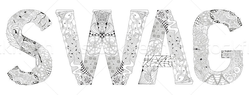 Word SWAG with hashtag for coloring. Vector decorative zentangle object Stock photo © Natalia_1947